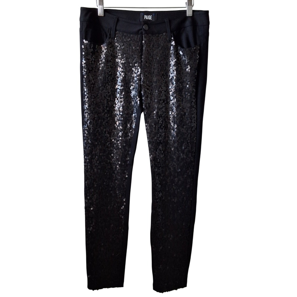 PAIGE 29 Emily Ponte Sequin Front Skinny Mid Rise Festive Concert‎ Las Vegas
